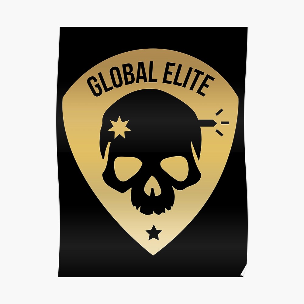 Csgo Global Elite Badge Headshot Poster By Pixeptional Redbubble