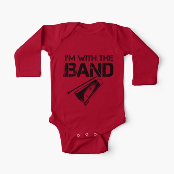 I'm With The Band - Cowbell (Black Lettering) Long Sleeve Baby One-Piece
