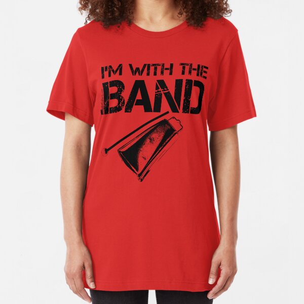 I'm With The Band - Cowbell (Black Lettering) Slim Fit T-Shirt