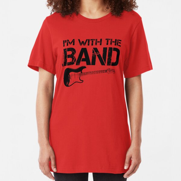 I'm With The Band - Electric Guitar (Black Lettering) Slim Fit T-Shirt