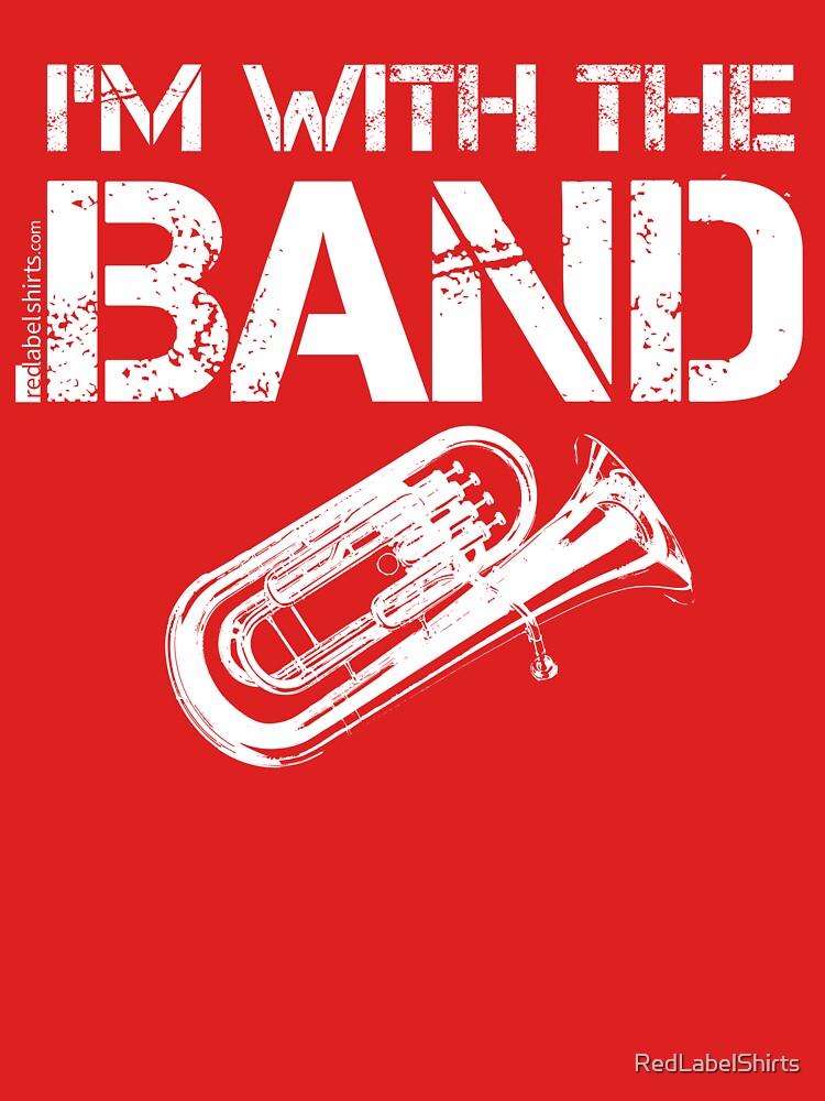 Thumbnail 3 of 3, Fitted T-Shirt, I'm With The Band - Tuba (White Lettering) designed and sold by RedLabelShirts.