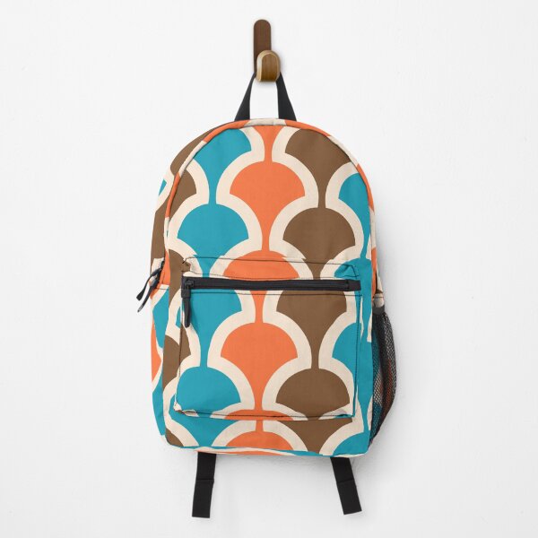 Item preview, Retro Mushroom Pattern 419 Brown Turquoise and Orange designed and sold by tonymagnerart.