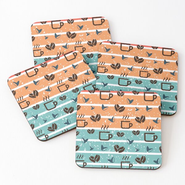 Item preview, Retro Coffee Cups and Beans Seamless Pattern designed and sold by Yellow Coffee.
