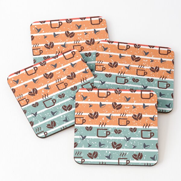 Item preview, Retro Coffee Cups and Beans Seamless Pattern designed and sold by Yellow Coffee.