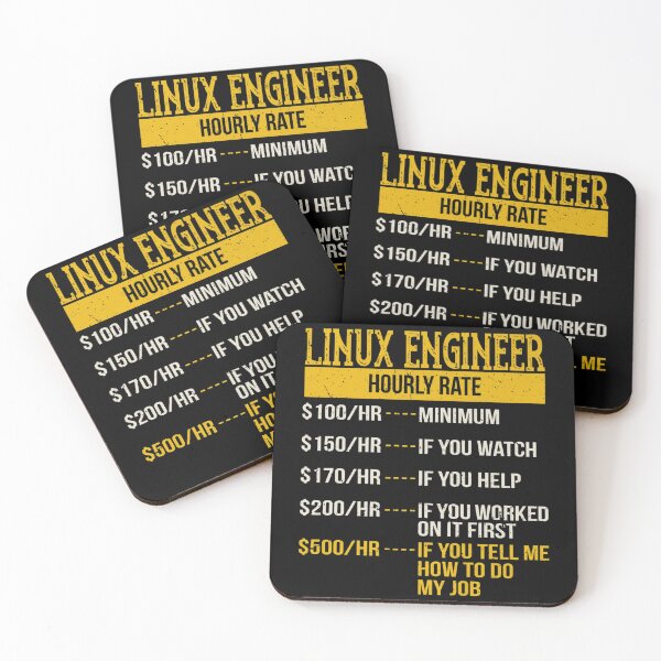 Item preview, Linux Engineers Hourly Rate nerd geeky nerdy geeky computer tech  designed and sold by Erik44a.
