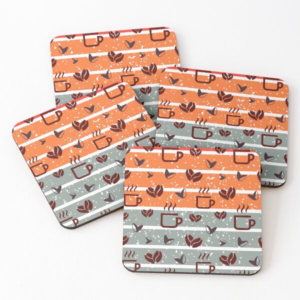Item preview, Retro Coffee Cups and Beans Seamless Pattern designed and sold by Yellow Coffee.