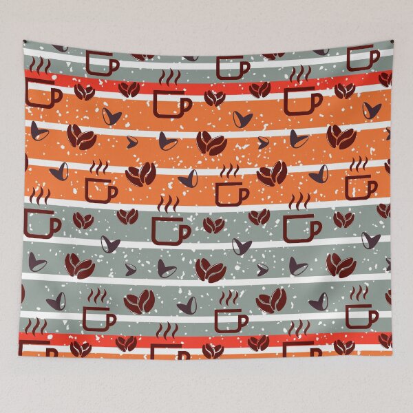 Item preview, Retro Coffee Cups and Beans Seamless Pattern designed and sold by Yellow Coffee.