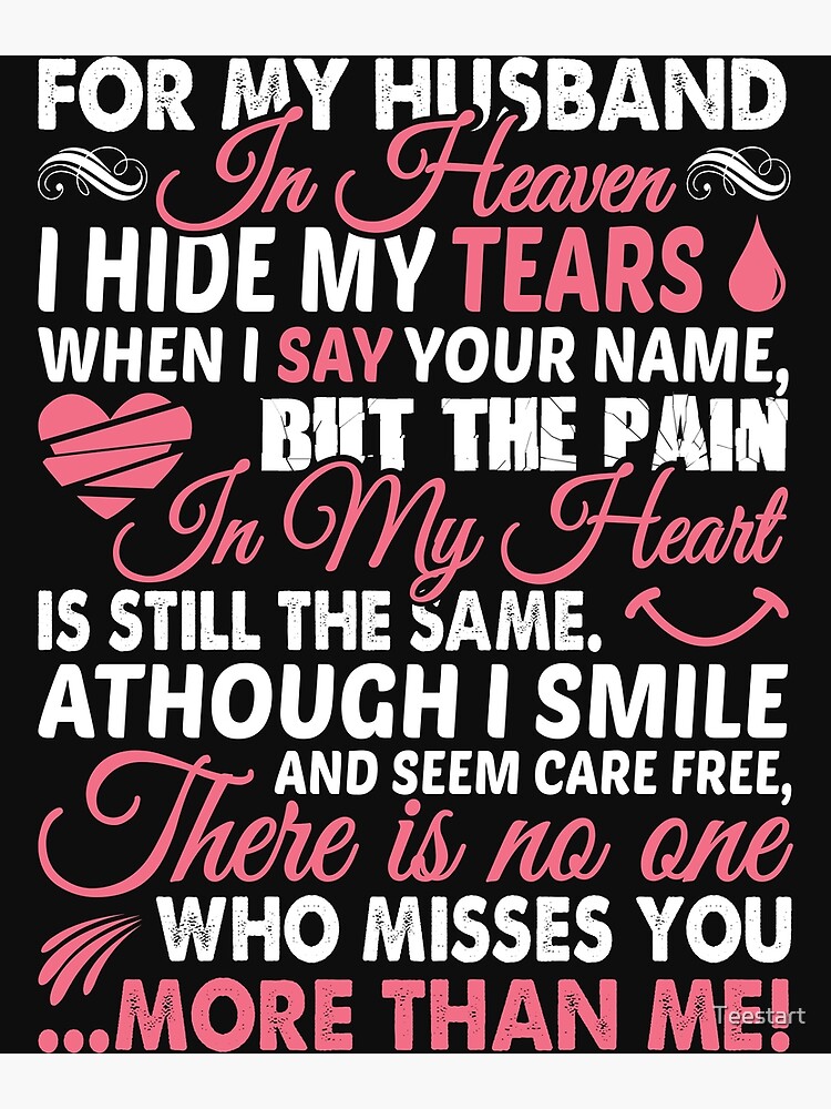 "For My Husband In Heaven T Shirt" Poster by Teestart Redbubble