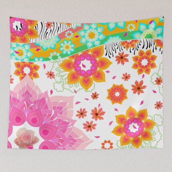 Item preview, BLOOMING GARDEN white v pink designed and sold by INUVIK.