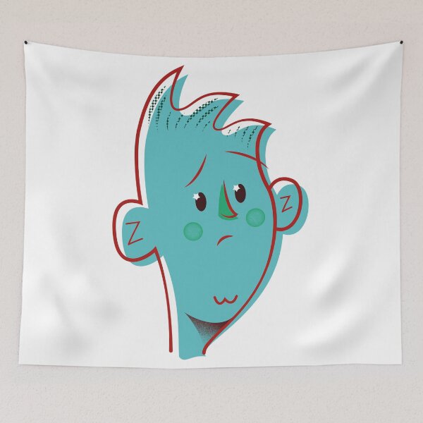 Item preview, Sad sky blue face with star eye designed and sold by VillacruzArt.