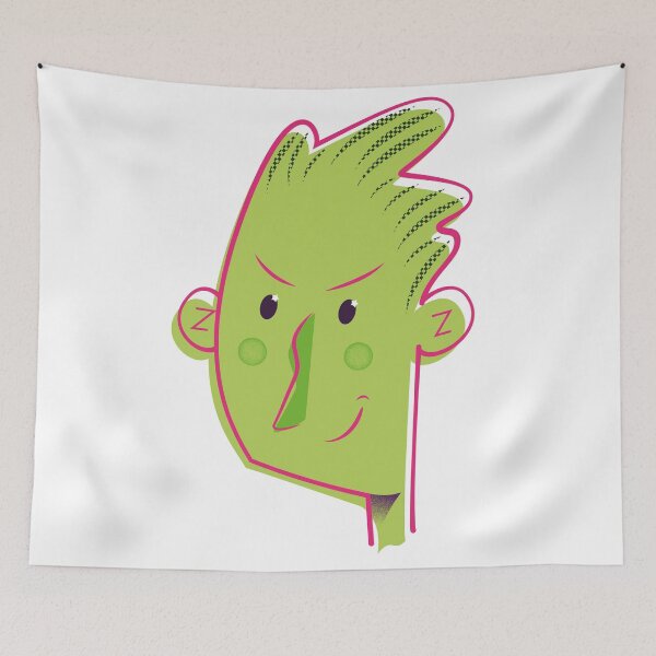 Item preview, Mischievous green face with star eye designed and sold by VillacruzArt.