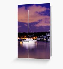 Lonely night on the water Greeting Card