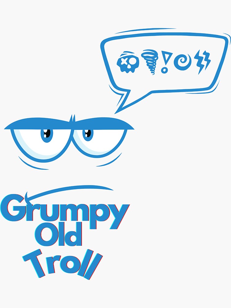 Grumpy Old Troll Sticker For Sale By Oldtape Redbubble 