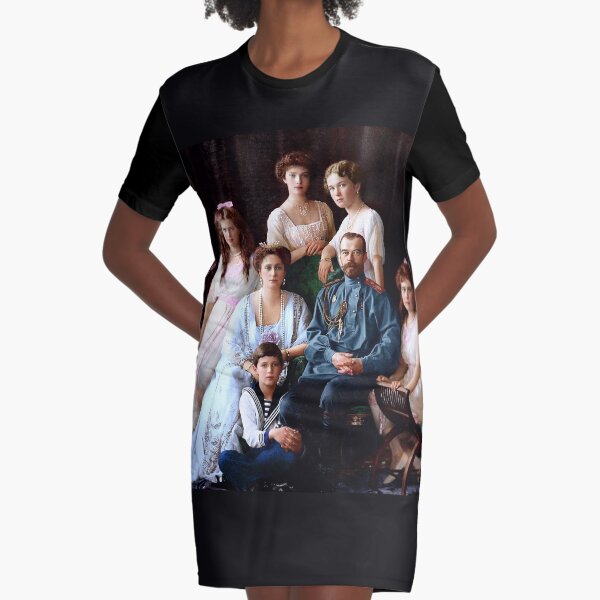 Colorized Romanoff Family Portrait 1913-14 Graphic T-Shirt Dress