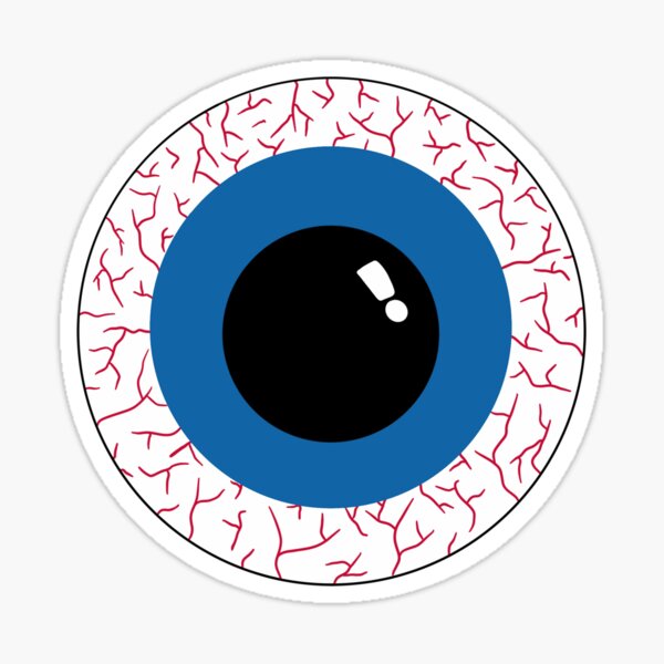 Blue Bloodshot Eyeball Sticker