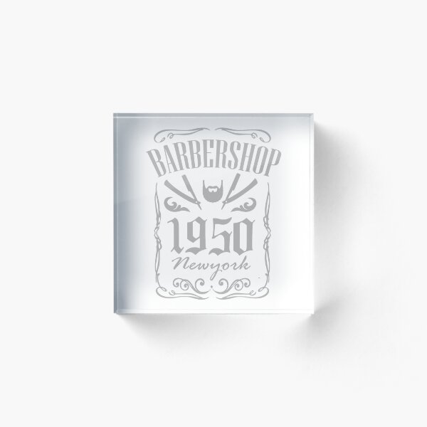 vintage barbershop Acrylic Block