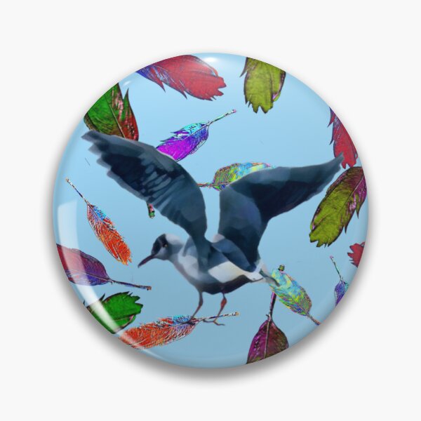 Artikelvorschau, Federleicht: Vögel und bunte Federn - Muster blauer Hintergrund - Fotoart entworfen und verkauft von kikidu21.