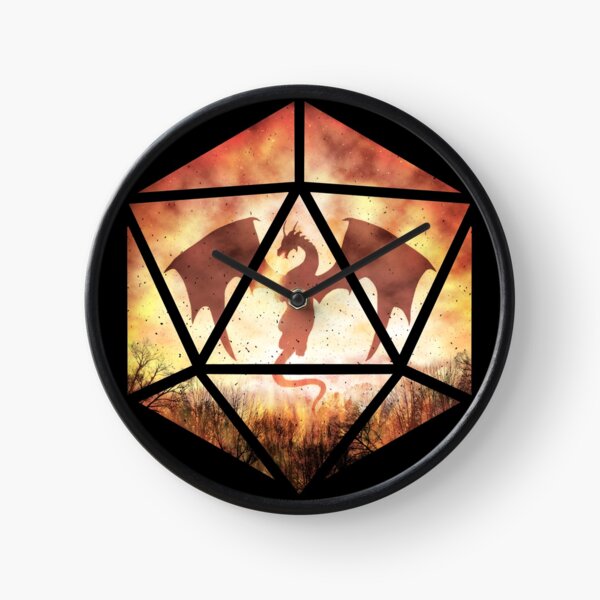 Fire Dragon D20 Clock