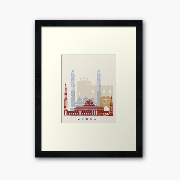 Muscat skyline poster Framed Art Print