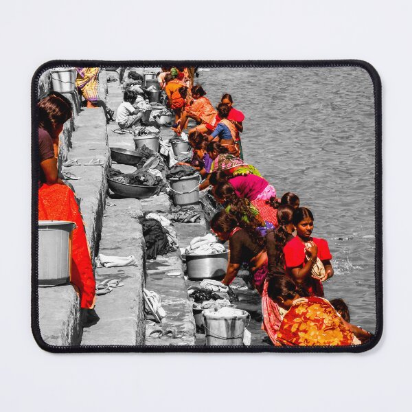 Item preview, Washing clothes at the ghat designed and sold by indiafrankk.