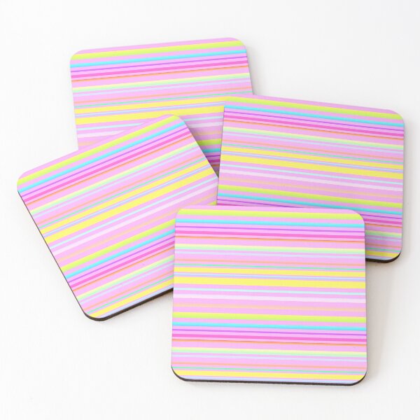 Item preview, Pastel pink multicolor stripes | Pastel pink striped designed and sold by lausn.