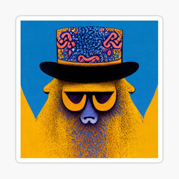 Goldener Affe mit Hut Sticker