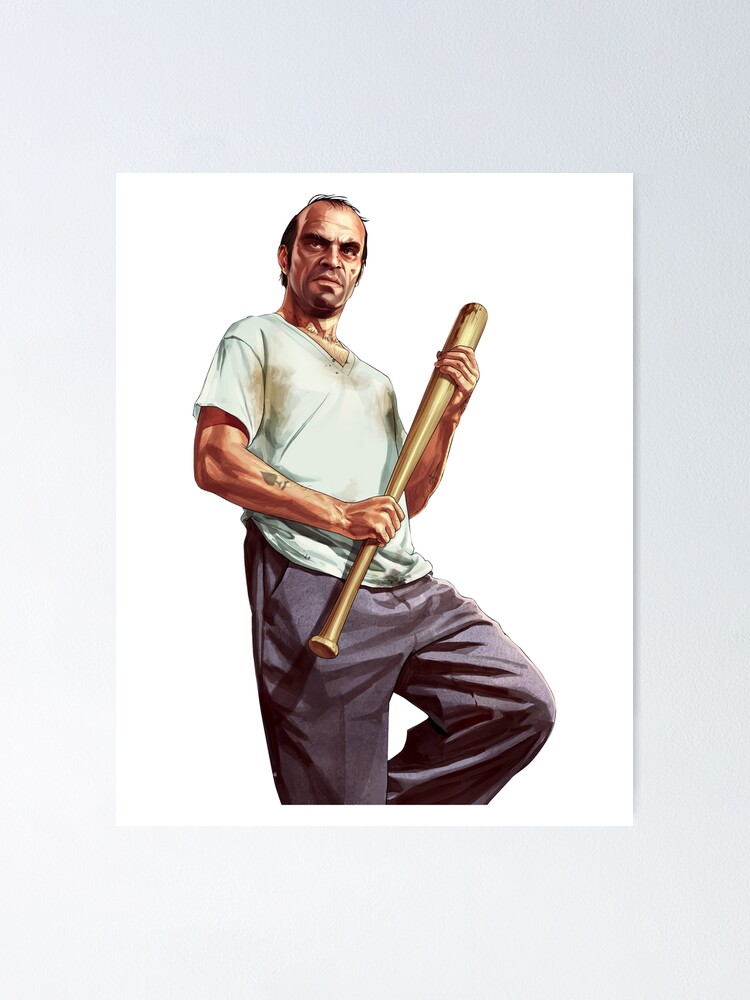 "GTA V Trevor Philips Holding Baseball Bat" Poster for Sale by