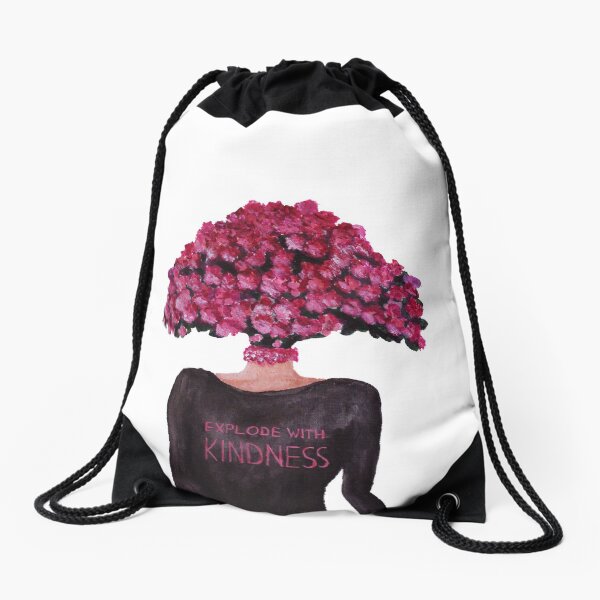 Explode With Kindness Drawstring Bag
