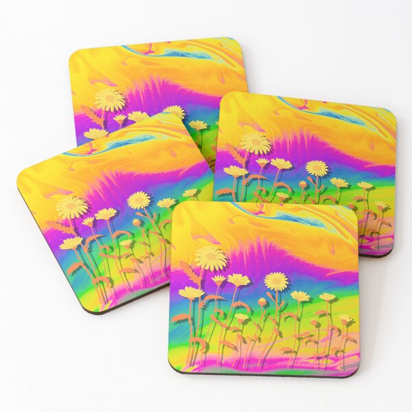 Item preview, Rainbow Meadow.. Daisies set off against a rainbow background designed and sold by ditzy-designs.