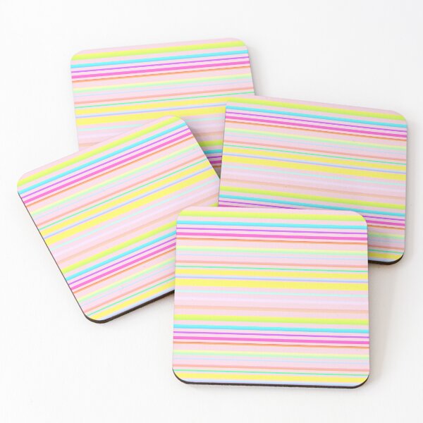 Item preview, Pastel pink multicolor stripes | Pastel pink striped designed and sold by lausn.
