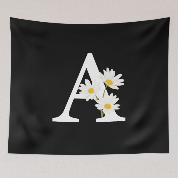 Item preview, Letter A with Daisies designed and sold by DoodlesnPoodles.