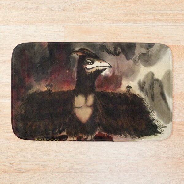 Item preview, Eagle with horns born from a volcano - Yellowbox ink painting designed and sold by twyellowbox.