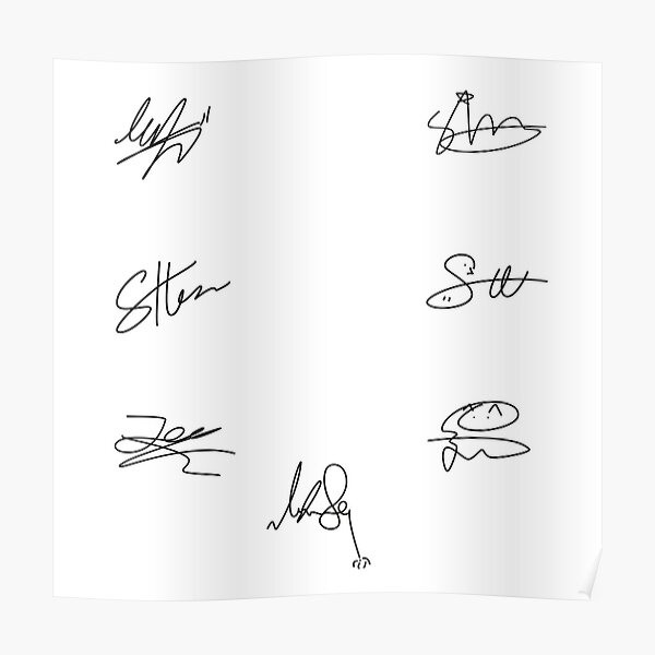 "ENHYPEN signatures (black version)" Poster for Sale by leiveht | Redbubble