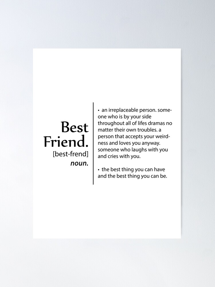 Funny Best Friend Meaning Print, Definition, Typograpy, Wall Art Gift