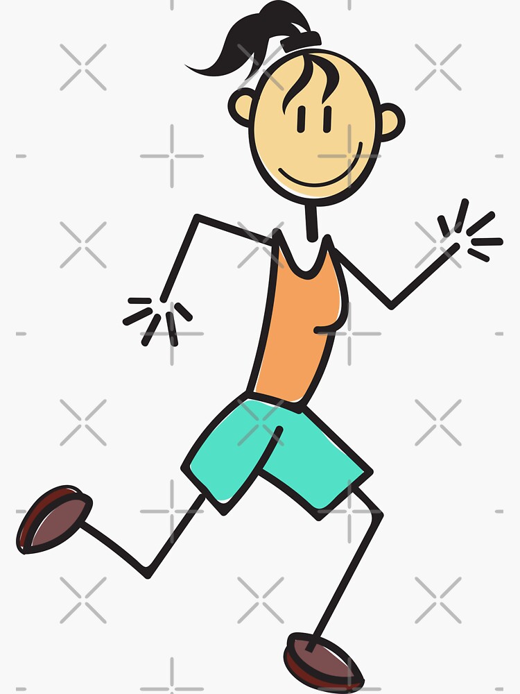 "Cute Running Girl" Sticker for Sale by SpecAli Redbubble