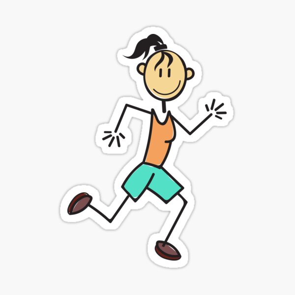 "Cute Running Girl" Sticker for Sale by SpecAli Redbubble