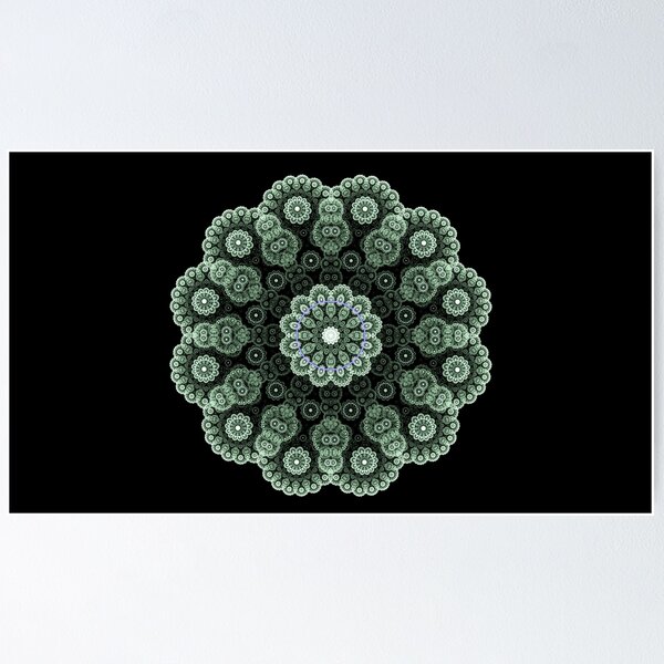 Item preview, Mandala zwart/groen/blauw designed and sold by Anna  Huijgen.