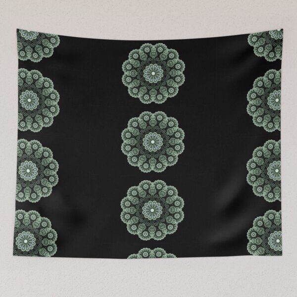 Item preview, Mandala zwart/groen/blauw designed and sold by Anna  Huijgen.