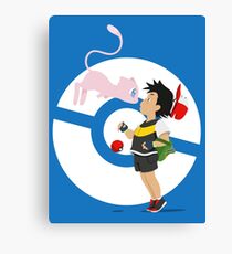 Gake no ue no Mew V.4 (White Pokeball) Canvas Print
