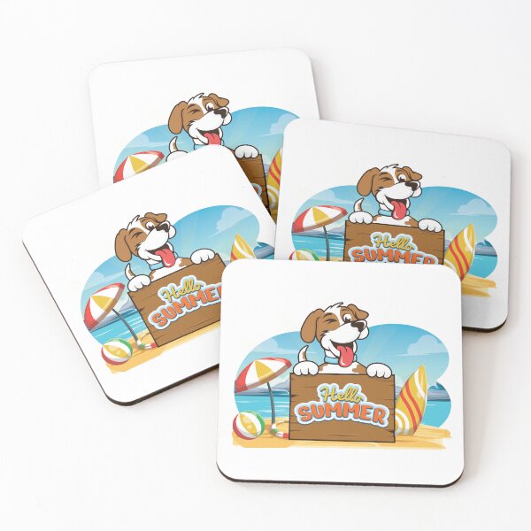Item preview, Dog Beach Hello Summer Graphic Design designed and sold by zoripet Store.