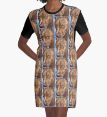 A Beautiful Red Nose Pit Bull Painting Graphic T-Shirt Dress