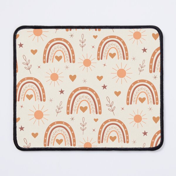 Item preview, Neutral Boho rainbow and sun pattern in terracotta, peach, and orange designed and sold by Yasminepatterns .