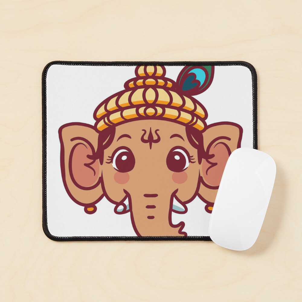 Little cute Ganesh, religious traditional god elephant blue color in  cartoon character isolated on white background. Vector illustration  21842237 Vector Art at Vecteezy