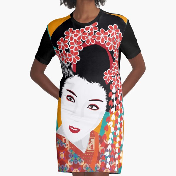 Japanese Geisha T-Shirt Kleid
