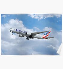 American Airlines Boeing 777 One World Poster