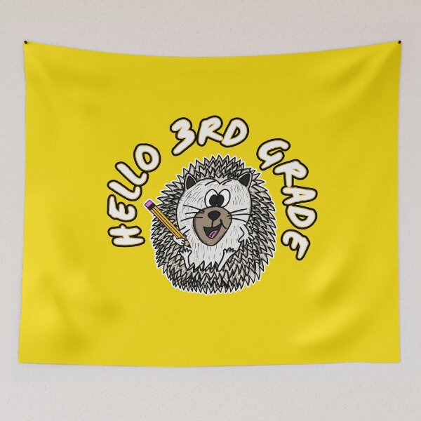 Item preview, Hello 3rd Grade Hedgehog Back To School designed and sold by doodlerob.