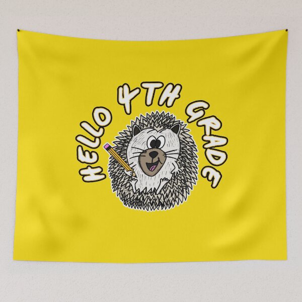 Item preview, Hello 4th Grade Hedgehog Back To School designed and sold by doodlerob.