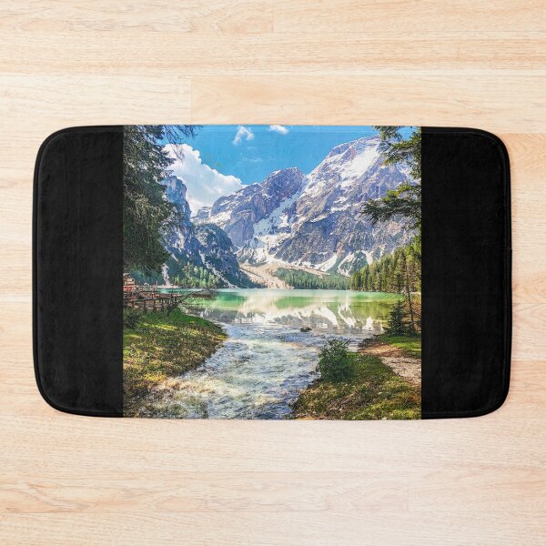 Item preview, Beautiful view, river, mountains, green and yellow trees designed and sold by Alexandra Rty.