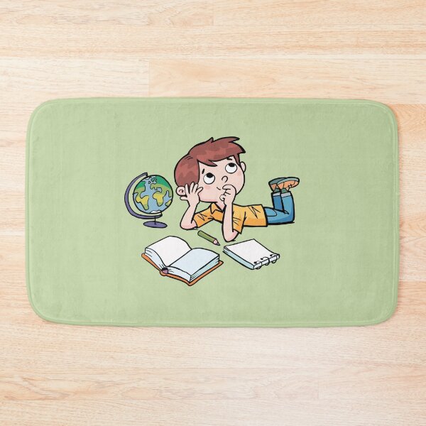 Item preview, boy is dreaming with a book, a notebook and a globe designed and sold by duxpavlic.