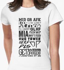 League of Legends Words Women's Fitted T-Shirt